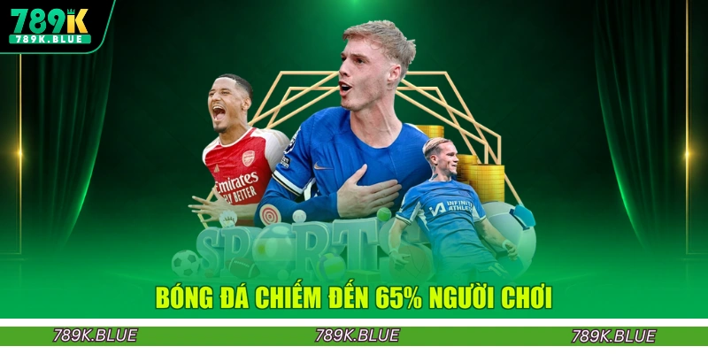 Bóng đá chiếm đến 65% người chơi